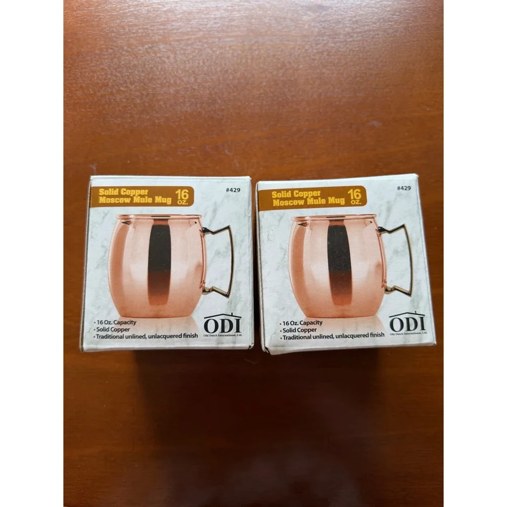 Original Old Dutch International Moscow Mule Mug 16oz Copper Set of 2 #429